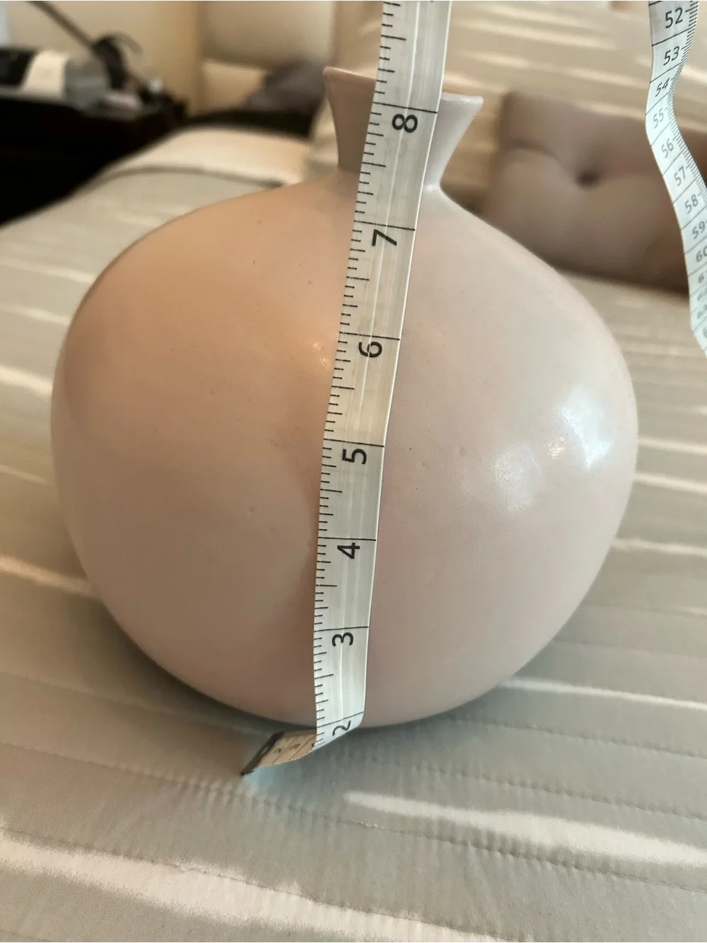Crate & Barrel Mireya Blush Pink Terracotta Round Vase Made in Portugal